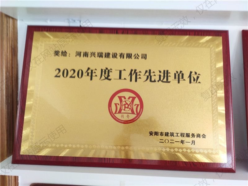 2020年工作先 進單位